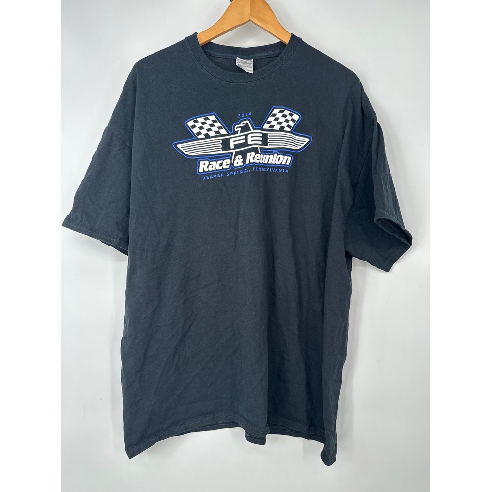 Gildan FE Race & Reunion T Shirt Men 2XL Black Racing Graphic Tee Beaver Springs